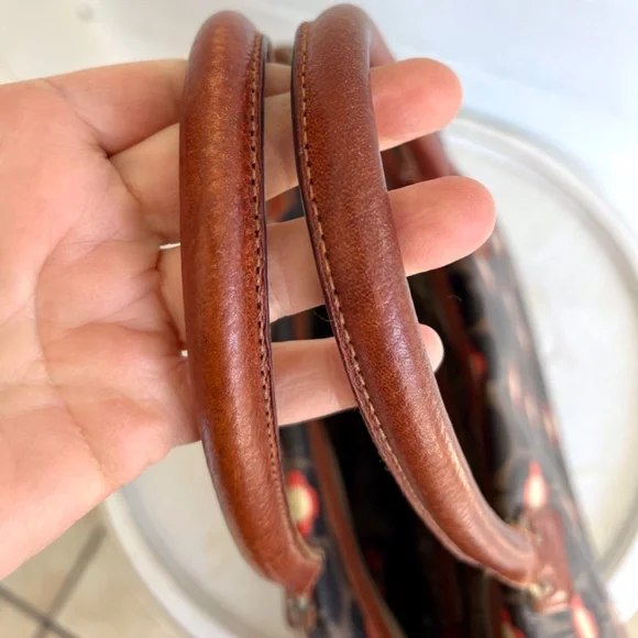 ORLA KIELY Large Coated Canvas Satchel Tote Bag with Leather Handles - Picture 10 of 16